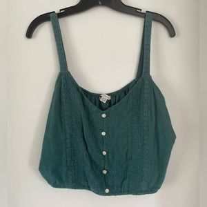 Green American eagle crop top. XL.